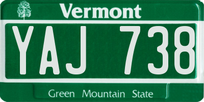 VT license plate YAJ738