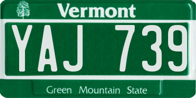 VT license plate YAJ739