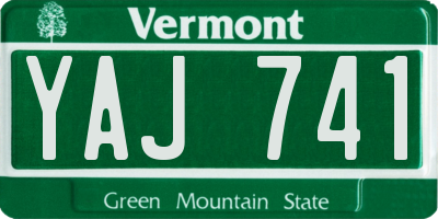 VT license plate YAJ741