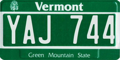 VT license plate YAJ744
