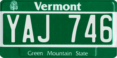 VT license plate YAJ746