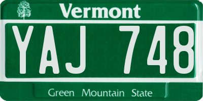 VT license plate YAJ748