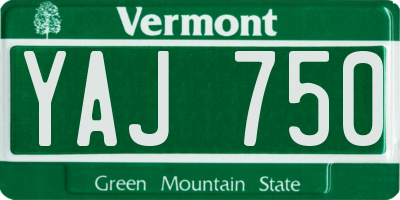 VT license plate YAJ750