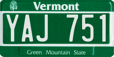 VT license plate YAJ751