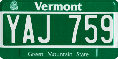 VT license plate YAJ759