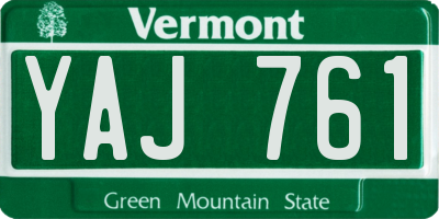 VT license plate YAJ761