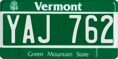 VT license plate YAJ762