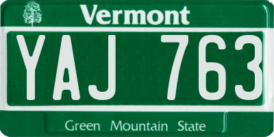 VT license plate YAJ763