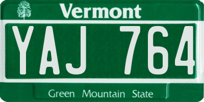 VT license plate YAJ764