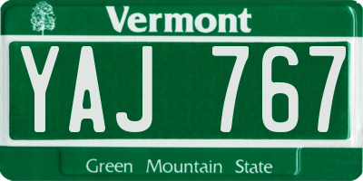 VT license plate YAJ767