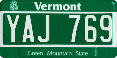 VT license plate YAJ769