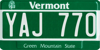 VT license plate YAJ770