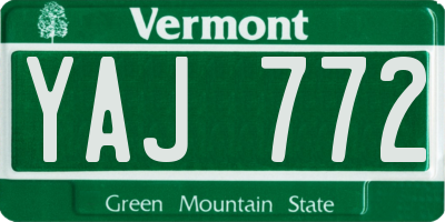 VT license plate YAJ772