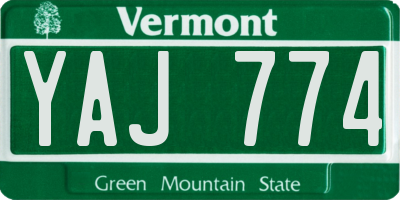 VT license plate YAJ774