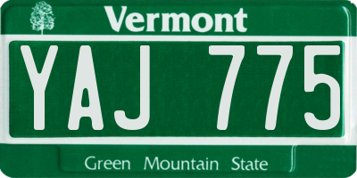 VT license plate YAJ775