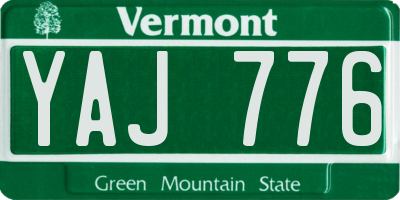 VT license plate YAJ776