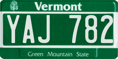 VT license plate YAJ782
