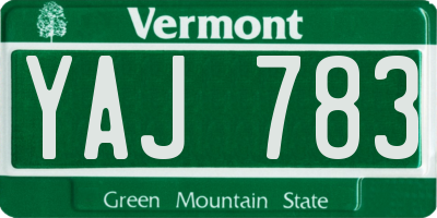 VT license plate YAJ783