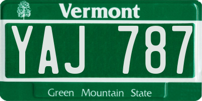VT license plate YAJ787