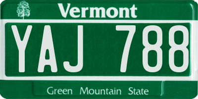 VT license plate YAJ788