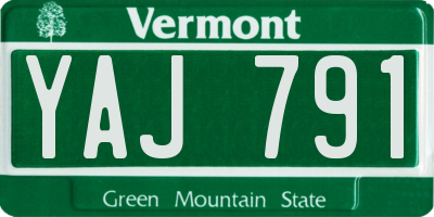 VT license plate YAJ791