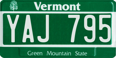 VT license plate YAJ795