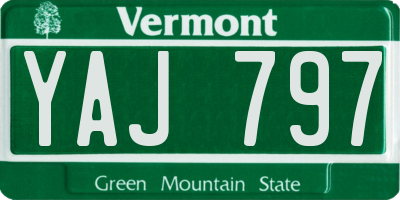 VT license plate YAJ797