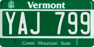 VT license plate YAJ799