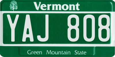 VT license plate YAJ808