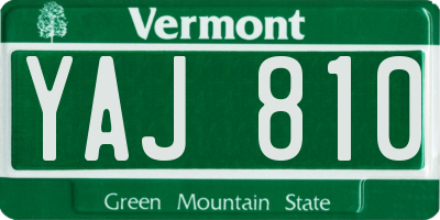 VT license plate YAJ810