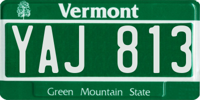 VT license plate YAJ813