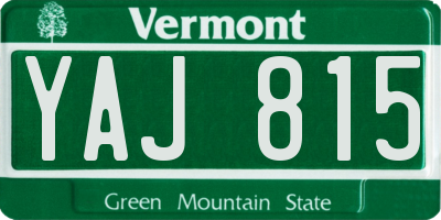 VT license plate YAJ815