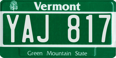 VT license plate YAJ817