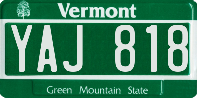 VT license plate YAJ818