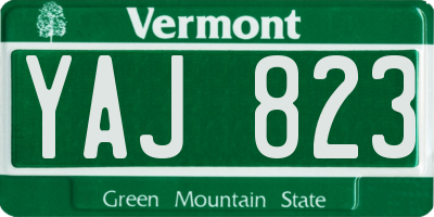 VT license plate YAJ823
