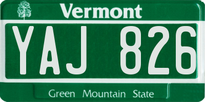 VT license plate YAJ826