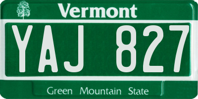 VT license plate YAJ827