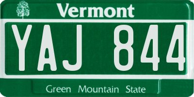 VT license plate YAJ844