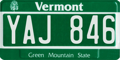 VT license plate YAJ846