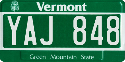 VT license plate YAJ848