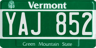 VT license plate YAJ852