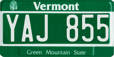 VT license plate YAJ855