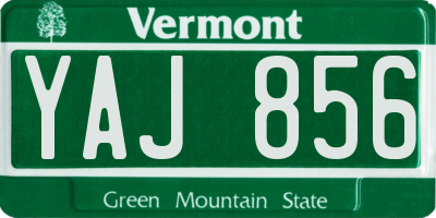 VT license plate YAJ856