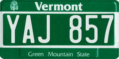 VT license plate YAJ857