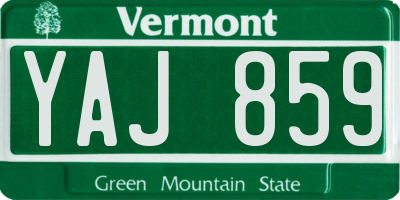 VT license plate YAJ859