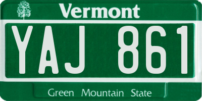 VT license plate YAJ861