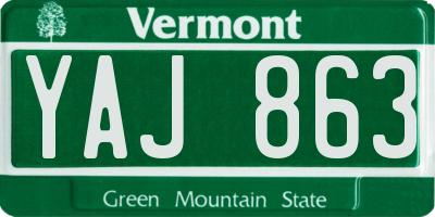 VT license plate YAJ863