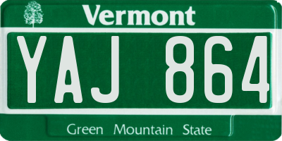 VT license plate YAJ864