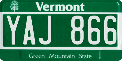 VT license plate YAJ866