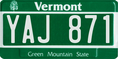VT license plate YAJ871